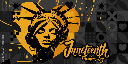 Juneteenth banner. Freedom day. Juneteenth Independence Day