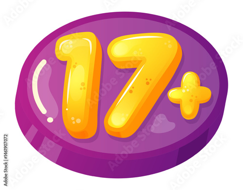 Seventeen plus age limit symbol representing the minimum age for accessing mature content, ensuring appropriate viewing experiences based on age restrictions and guidelines