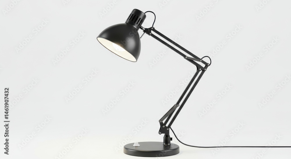 Compact student desk lamp with bright LED, 8K resolution, white background only Compact student desk lamp with bright LED, 8K resolution, white background only