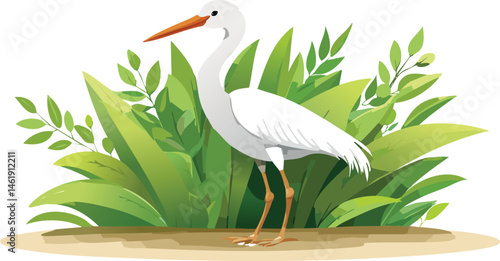 ree with green foliage vector isolated