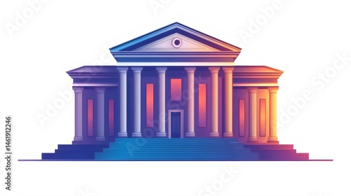 A large building with pillars and a dome
