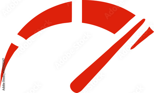 Silhouette red gauge icons and speedometer design