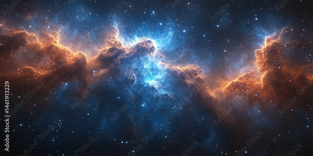 Fototapeta premium Stunning cosmic landscape showcasing vibrant colors and celestial formations in deep space