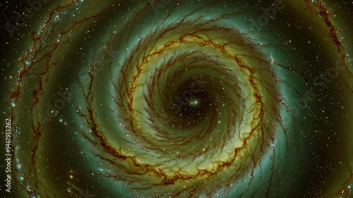 Wallpaper Mural A stunning green galaxy, with its glowing spiral arms creating a hypnotic effect.
 Torontodigital.ca