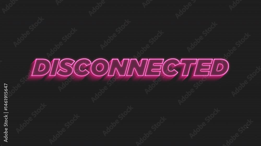 DIsconnected - Glowing Title Loop On Retro CRT Television Screen. DIsconnected - Glowing Title Loop On Retro CRT Television Screen.