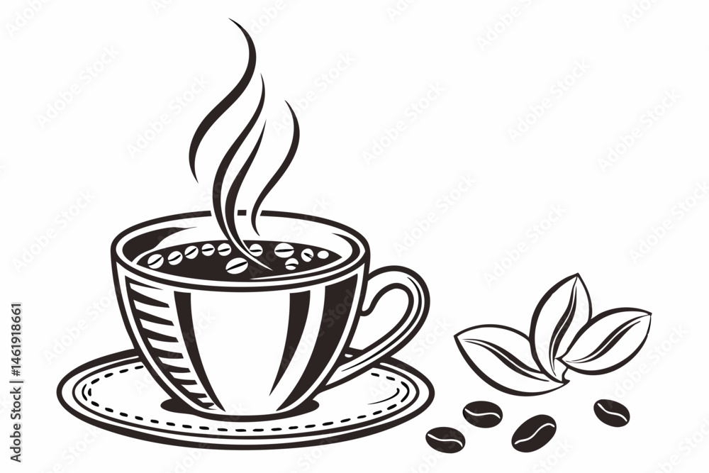 Obraz premium coffee sihouette black vector