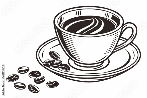 coffee sihouette black vector