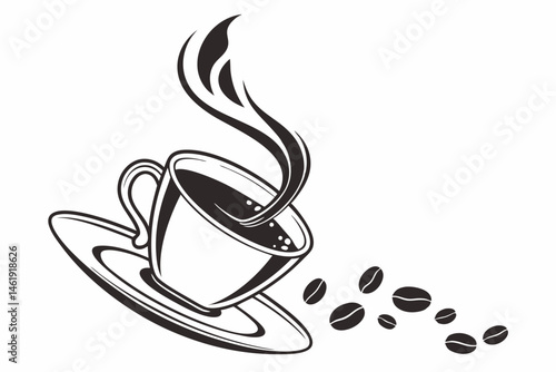 coffee sihouette black vector