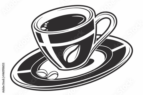 coffee sihouette black vector