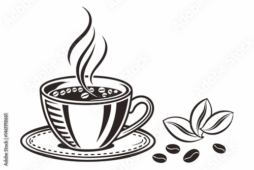 coffee sihouette black vector