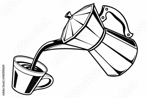 coffee sihouette black vector