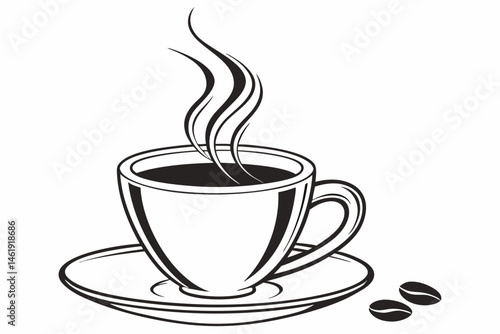 coffee sihouette black vector