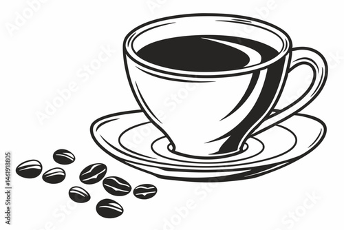 coffee sihouette black vector
