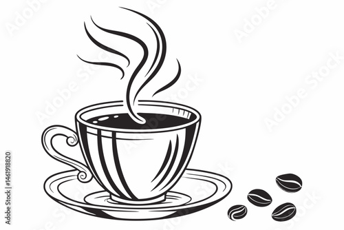 coffee sihouette black vector