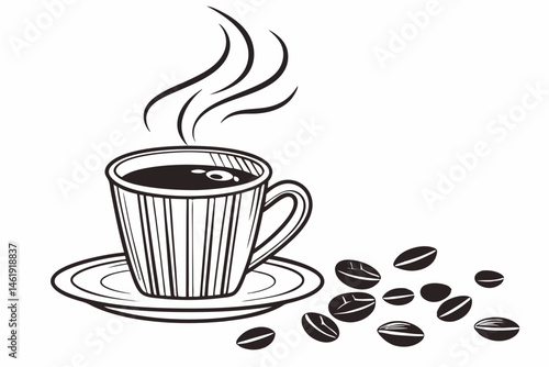 coffee sihouette black vector