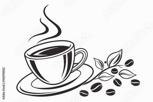 coffee sihouette black vector