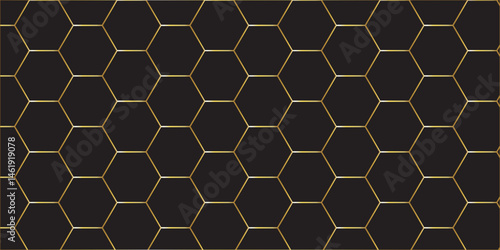 Abstract black honeycomb futuristic hexagonal creative hexagons. modern hexagon mosaic and tiles polygonal pattern background vector. seamless bright black abstract honeycomb background.