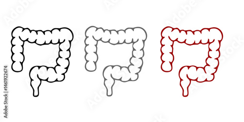 Intestine icon. Bowel symbol. Human anatomy, guts or intestinal tract vector illustration. Digestion sign. Abdominal gastric belly icon isolated