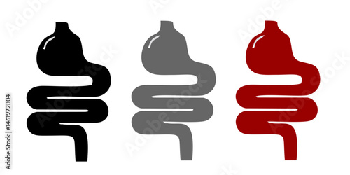 Intestine icon. Bowel symbol. Human anatomy, guts or intestinal tract vector illustration. Digestion sign. Abdominal gastric belly icon isolated