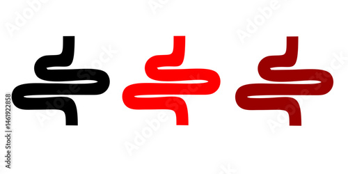 Intestine icon. Bowel symbol. Human anatomy, guts or intestinal tract vector illustration. Digestion sign. Abdominal gastric belly icon isolated