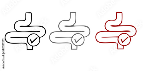 Intestine icon. Bowel symbol. Human anatomy, guts or intestinal tract vector illustration. Digestion sign. Abdominal gastric belly icon isolated