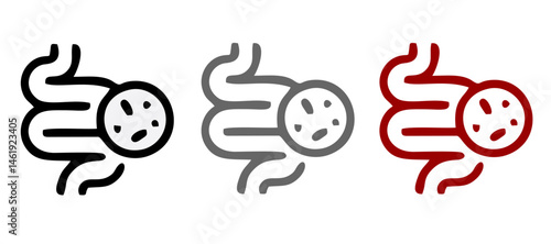 Intestine icon. Bowel symbol. Human anatomy, guts or intestinal tract vector illustration. Digestion sign. Abdominal gastric belly icon isolated