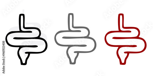 Intestine icon. Bowel symbol. Human anatomy, guts or intestinal tract vector illustration. Digestion sign. Abdominal gastric belly icon isolated