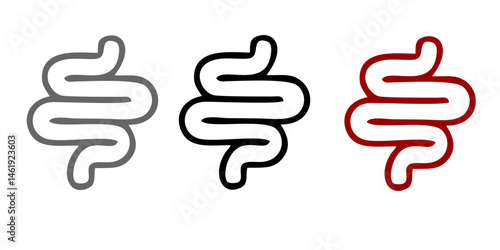 Intestine icon. Bowel symbol. Human anatomy, guts or intestinal tract vector illustration. Digestion sign. Abdominal gastric belly icon isolated