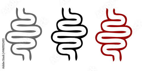 Intestine icon. Bowel symbol. Human anatomy, guts or intestinal tract vector illustration. Digestion sign. Abdominal gastric belly icon isolated