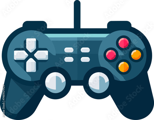 Vector illustration of game controller for gaming enthusiasts, colorful design