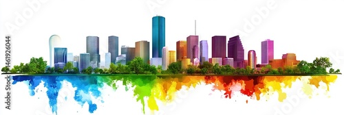 3d vector houston downtown skyline 