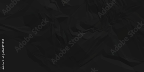Crumpled black paper background. old paper wrinkle texture pattern. cardboard wrinkled arts craft and Seamless black crumpled paper.