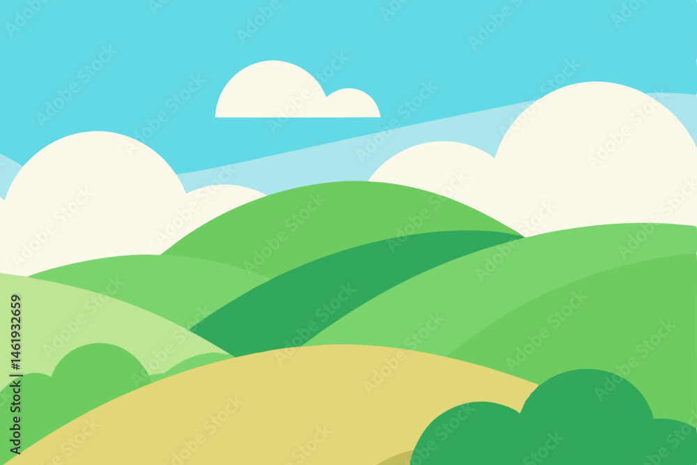 Fototapeta premium landscape with hills and sky