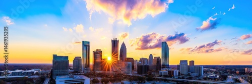 cinematic charlotte north carolina downtown skyline 