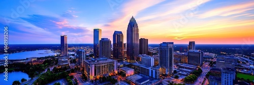 cinematic charlotte north carolina downtown skyline 