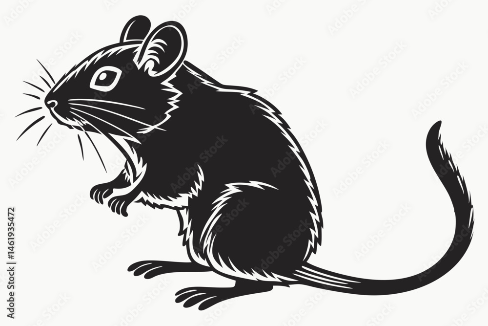 Obraz premium gerbil sihouette black vector