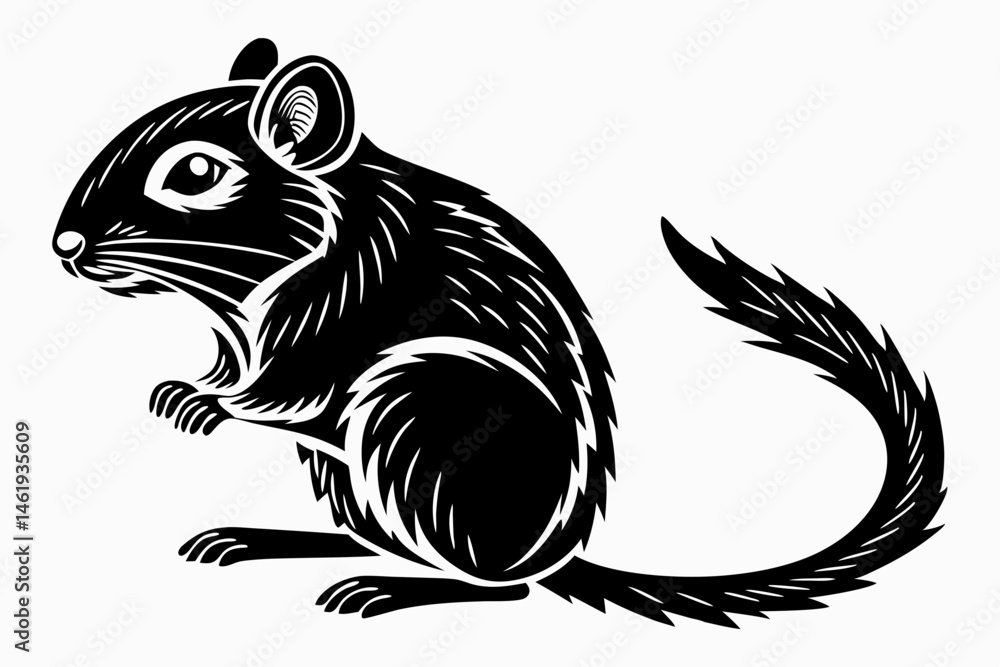 gerbil sihouette black vector gerbil sihouette black vector