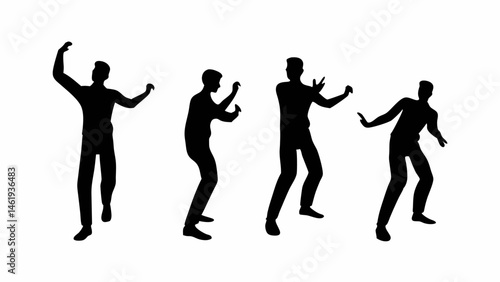 vector silhouettes of people ,dancing 