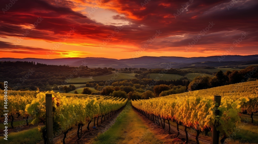 Naklejka premium sprawling chianti wine