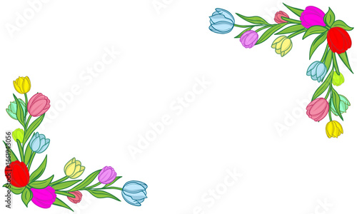 Tulips Corner Frame Border Background