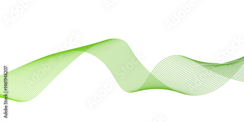 Modern abstract green wave liquid lines background.dots on a whit clean and fresh background,Frequency sound wave lines and technology curve lines,green wave lines frame,	