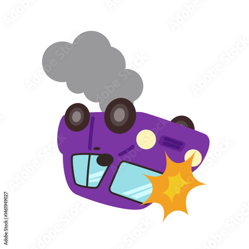 traffic accident. car motorcycle bicycle crash on road
