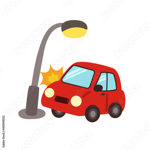 traffic accident. car motorcycle bicycle crash on road