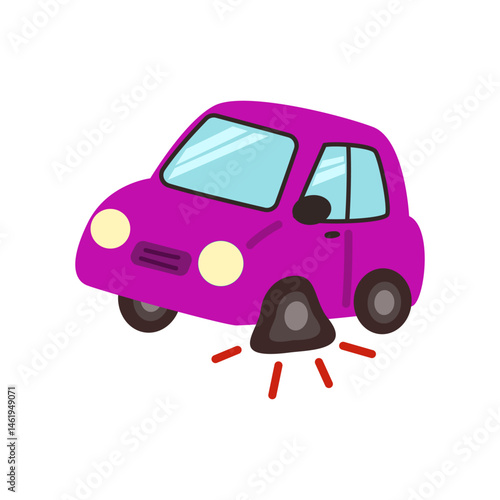 traffic accident. car motorcycle bicycle crash on road