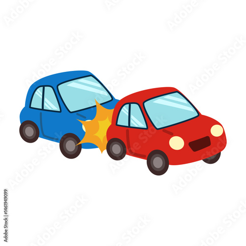 traffic accident. car motorcycle bicycle crash on road