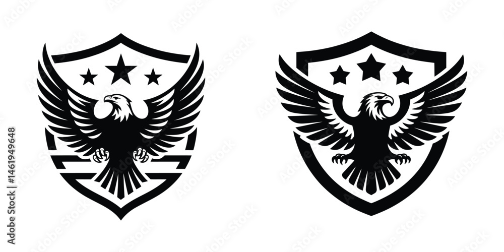 Obraz premium Eagle Shield Emblem Set - American Symbol Vector
