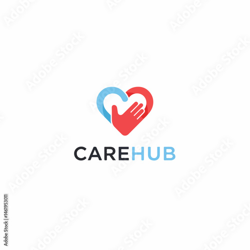 CareHub: Health and Support Charity Organization Logo Design

