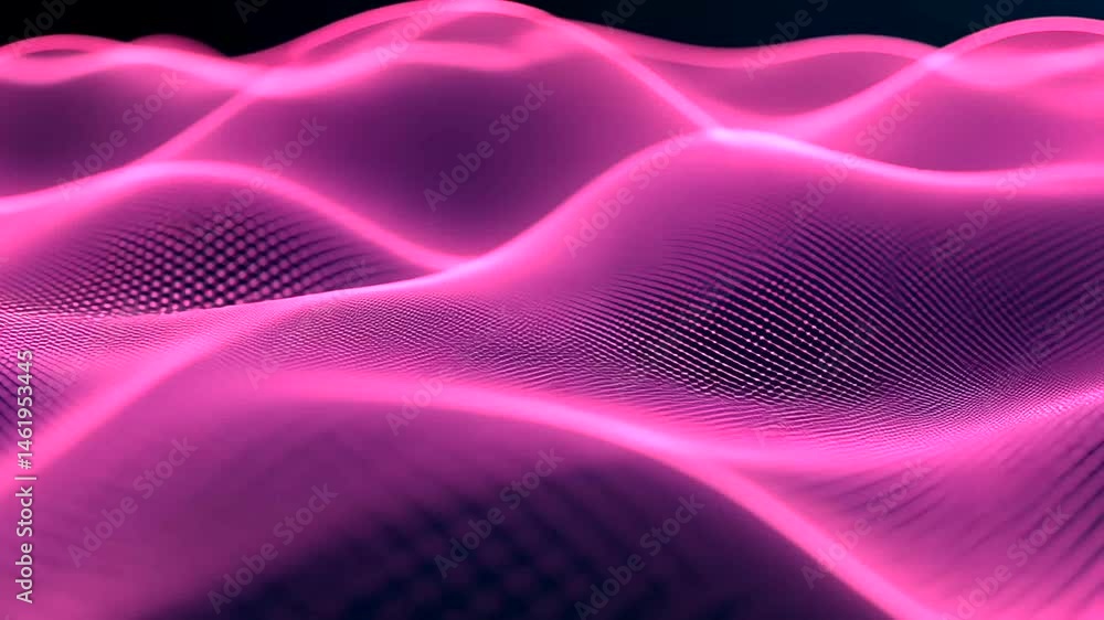 Abstract wavy design of glowing pink dots on a dark background Abstract wavy design of glowing pink dots on a dark background