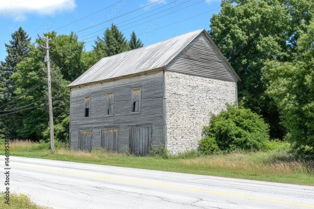Old weathered gray barn by a roadside Old weathered gray barn by a roadside
