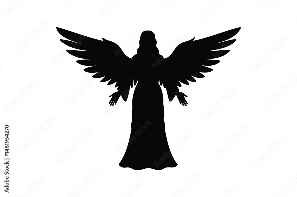 Fototapeta premium Mercy silhouette on white background